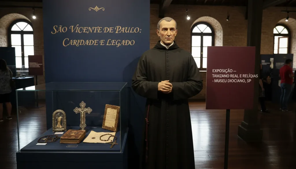 Exposição em Assis reúne relíquias e escultura de São Vicente de Paulo