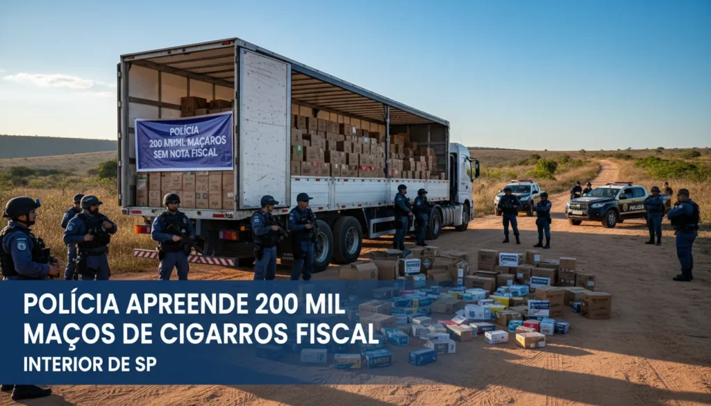 Polícia apreende 200 mil maços de cigarros contrabandeados em Pongaí, SP