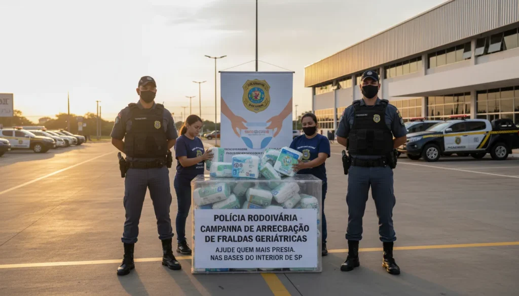 Polícia Rodoviária realiza campanha Natal Iluminado para arrecadação de fraldas