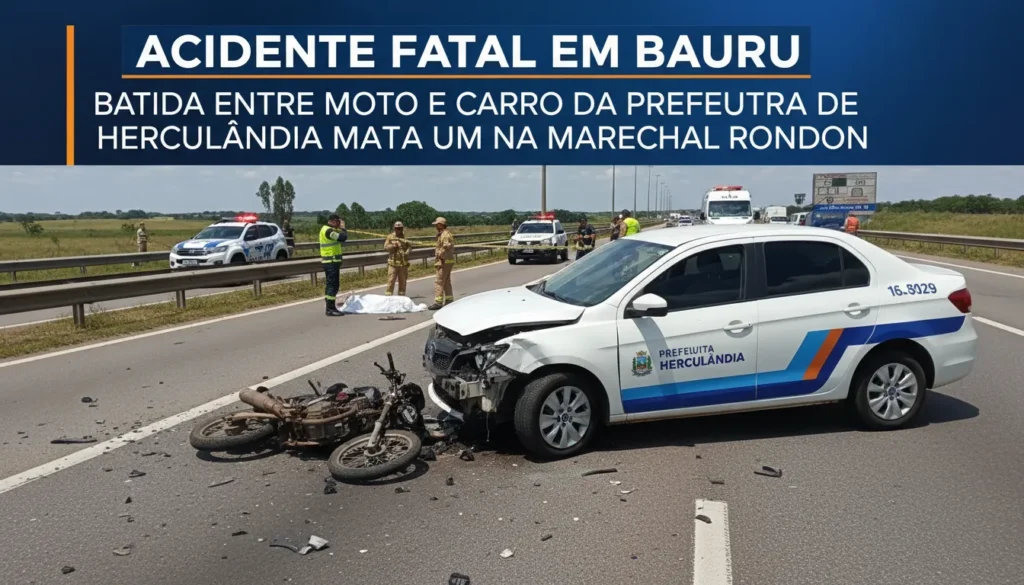 Motociclista morre em colisão com carro da Prefeitura de Herculândia na SP-300