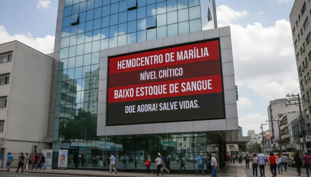 Hemocentro de Marília faz apelo urgente por doação de sangue devido a estoques críticos