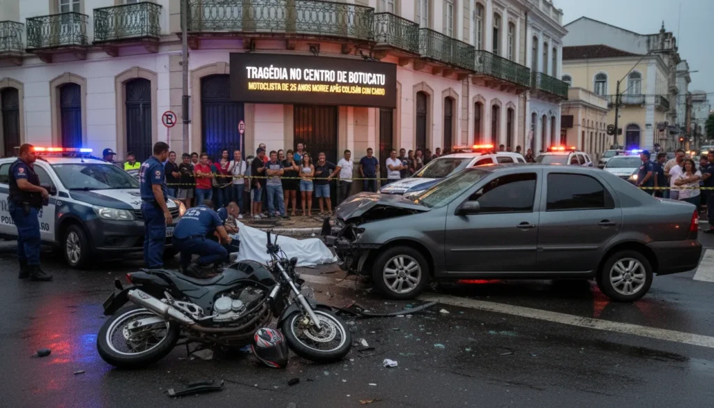 Jovem morre após colisão entre moto e carro no centro de Botucatu