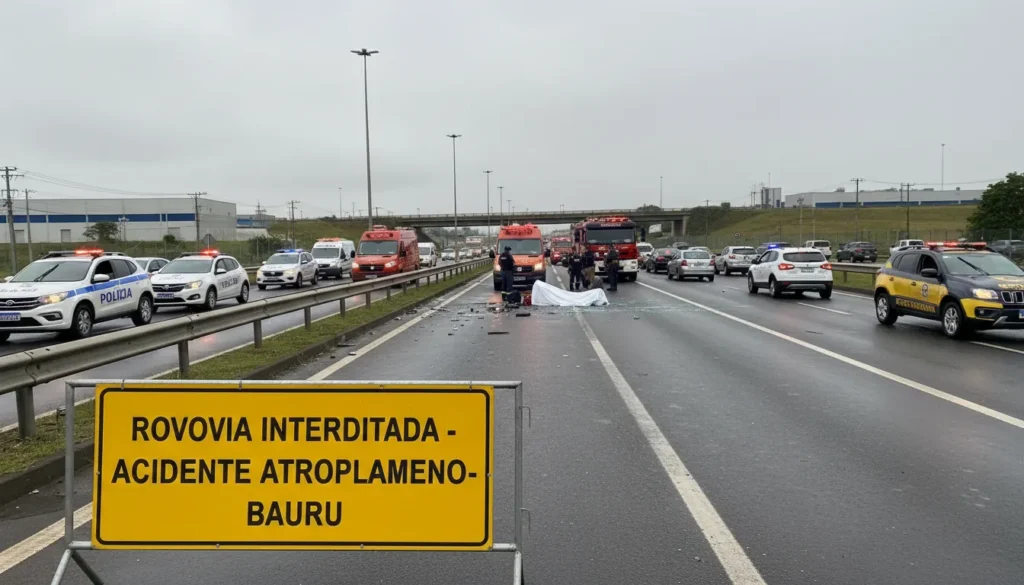 Rodovia em Bauru é Bloqueada Após Acidente Grave